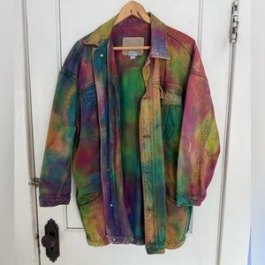 Vintage Jordache Denim Jacket That Has Been Tie-Dyed
